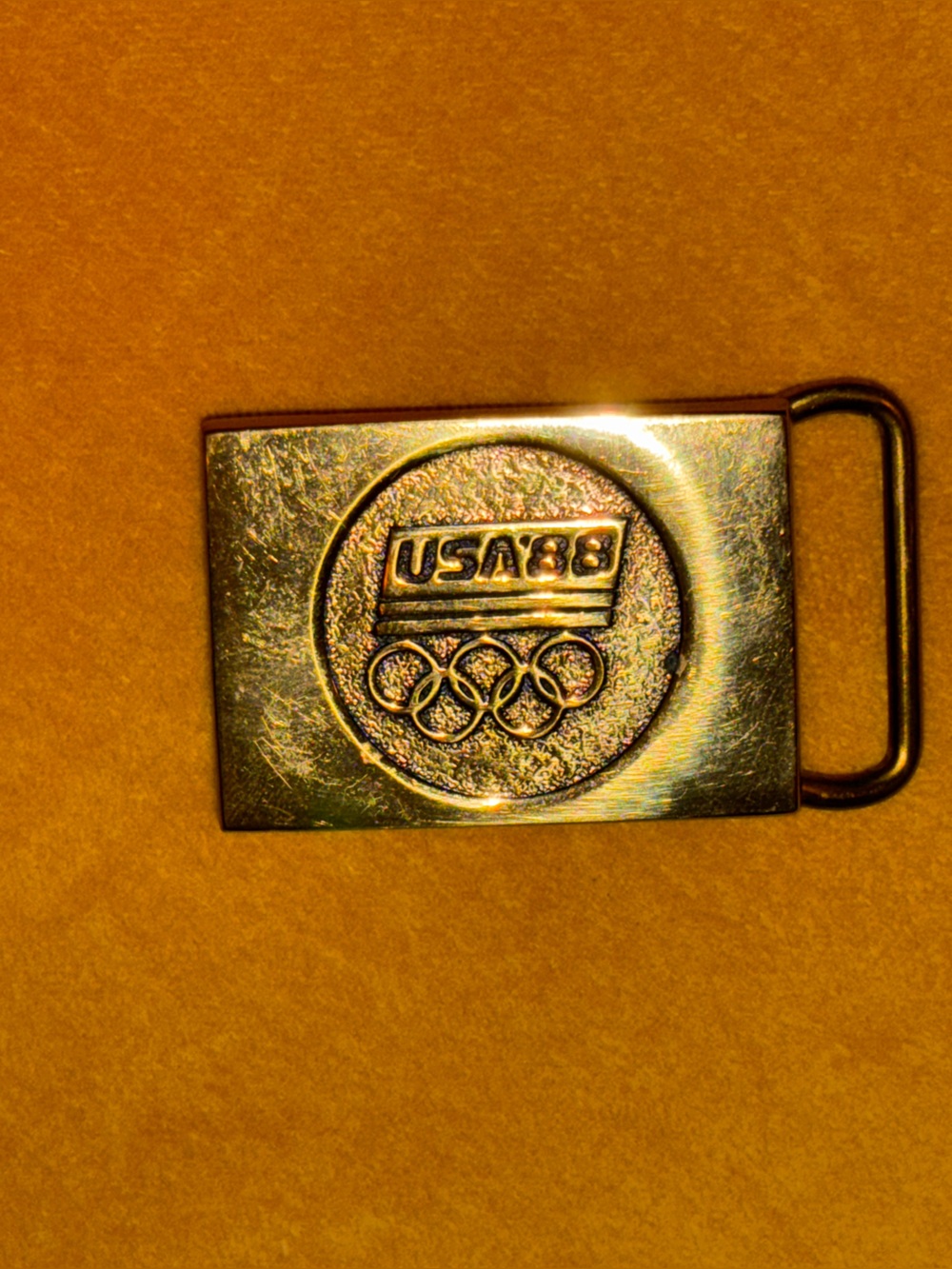 1988 USA Olympics BTS Brass Small Vintage Belt Buckle